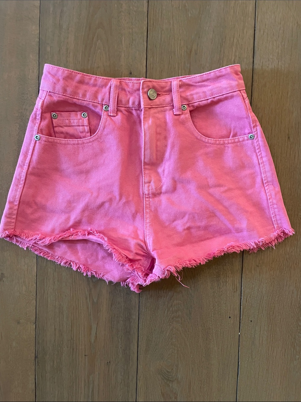 GREY LAB Hot Pink High-Rise Denim Shorts- XS